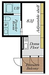 Growth Terrace蒲田 2階ワンルームの間取り