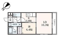 メゾン・ボヌール 1LDKの間取図画像