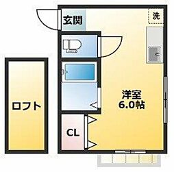サンク王子神谷 ワンルームの間取図画像