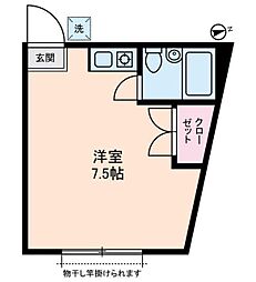 シェモアエスケイ ワンルームの間取図画像