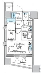デュオフラッツ池尻大橋 1LDKの間取図画像