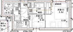 品川区西中延2丁目マンション 2Kの間取図画像