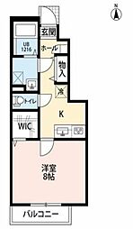 ドルチェ 1Kの間取図画像