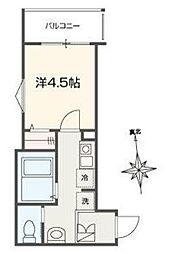 MELLAS馬込 1Kの間取図画像