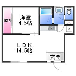 エジスポール 1LDKの間取図画像