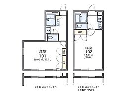 レオパレス金子(10844) 103 1階1Kの間取り