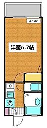 セントラル14 1Kの間取図画像