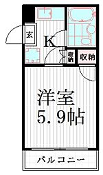 エクセレント中井 1Kの間取図画像