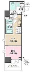 ルフォンプログレス四谷 1DKの間取図画像