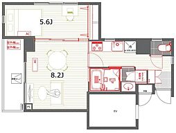 RESIDENCE西新宿SQUARE 1DKの間取図画像