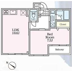 Maison de M HATSUDAI 3階1LDKの間取り