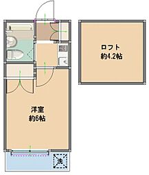 サンハイツAKI 1Kの間取図画像