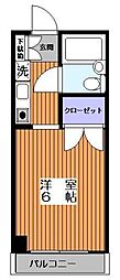 シャトウ北町 1Kの間取図画像