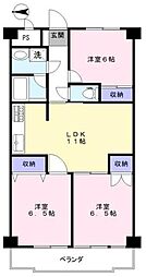 リバーサイドコート 3LDKの間取図画像
