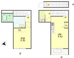 ノーザンロード都立家政 1LDKの間取図画像
