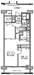 コーポレート五反野 2LDKの間取図画像