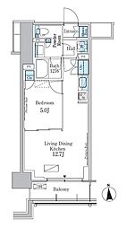 パークアクシス新宿百人町 1LDKの間取図画像