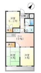TKビル 3DKの間取図画像