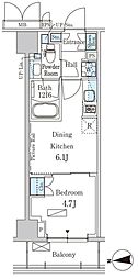 パークアクシス新宿西落合 1DKの間取図画像