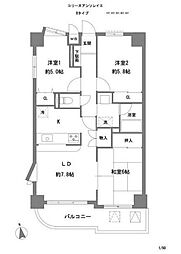 コリーヌアンソレイエ 3LDKの間取図画像