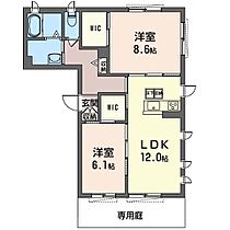 ブランヴェール 00101 ｜ 埼玉県越谷市南越谷４丁目17-18（賃貸マンション2LDK・1階・63.73㎡） その2