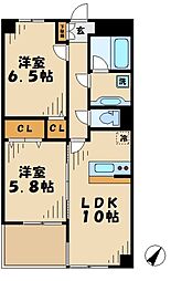 ブリランテ 2LDKの間取図画像