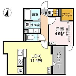 Noble villa東大成 1LDKの間取図画像