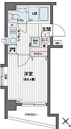 エコロジー都立大学レジデンス 1Kの間取図画像