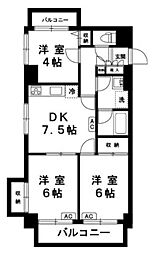 アソシエール千川 2階3DKの間取り
