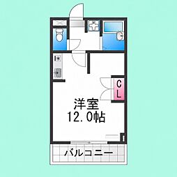 グリーンライフ浜寺 1Kの間取図画像