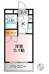 ジョイフル相模原 1Kの間取図画像