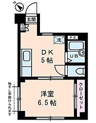 ドミール上池台 1階1DKの間取り