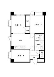 スマイルコート本厚木 3LDKの間取図画像