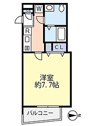 グランヴァン戸越銀座 1Kの間取図画像
