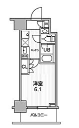 JMFレジデンス北品川 1Kの間取図画像