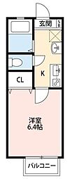キャメル戸塚南 1Kの間取図画像
