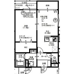 アート星田駅前 1LDKの間取図画像