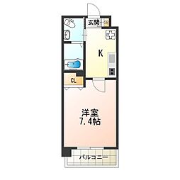 マークス昭和町 1Kの間取図画像