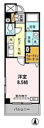 ブライトヒルズ 1Kの間取図画像