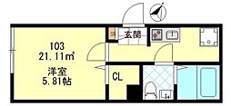 CFジオーレ東門前 1Kの間取図画像