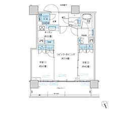 パークシティ柏の葉キャンパスザ・ゲートタワーウエスト 2LDKの間取図画像