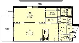 Domino Stella Residence 1LDKの間取図画像