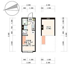 Ｏａｋｓ東武練馬 1階ワンルームの間取り