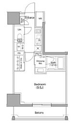 TheParkhabio南大井 1Kの間取図画像