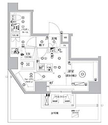 セジョリ東陽町 3階ワンルームの間取り