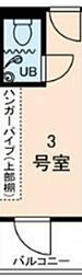 AMMSAMITIEカワサキ3 ワンルームの間取図画像