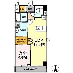 セレース川崎大師 1LDKの間取図画像