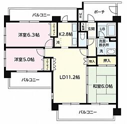 アンジェレ 3LDKの間取図画像