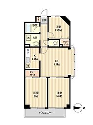 シェ・モア桜ケ丘 3LDKの間取図画像