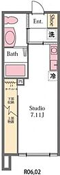 パディー1 ワンルームの間取図画像